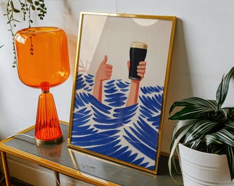 Lovely Day | Printable Guinness Beer Poster | Irish Pub Wall Art | Pint of Guinness Digital Download | Vintage Bar Decor |Beer Lover Gift