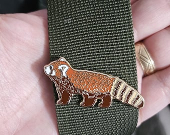 Red Panda Enamel Pin~ George, 1.75 inches