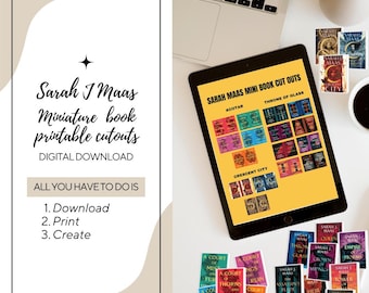 Libro en miniatura de Sarah J Maas con recortes para imprimir
