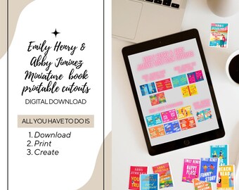 Recortes de libros en miniatura para imprimir de Emily Henry y Abby Jiminez