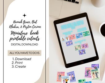 Recortes de libros en miniatura para imprimir de Hannah Grace, Bal Khabra y Peyton Corinne