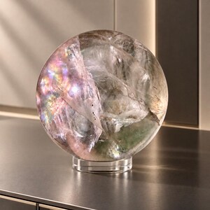 Mint Green Fluorite Sphere with Phantoms & Large Natural Rainbows – 2.01 in (5.1 cm) | One-of-a-Kind Crystal Specimen