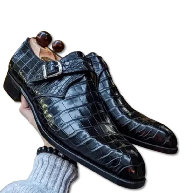 Men's Crocodile-Print Leather Shoes main image 0
