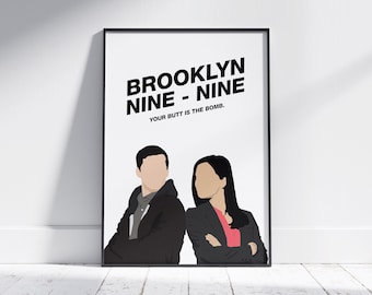 Brooklyn Nine-Nine Minimalist Poster | Jake and Amy Wall Art | Digital Download