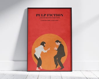 Pulp Fiction Minimalist Poster | Quentin Tarantino Movie Wall Art | Digital Download