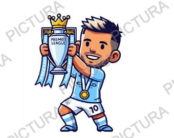 Aguero - Football/Soccer player - instant download - SVG|PNG|JPG