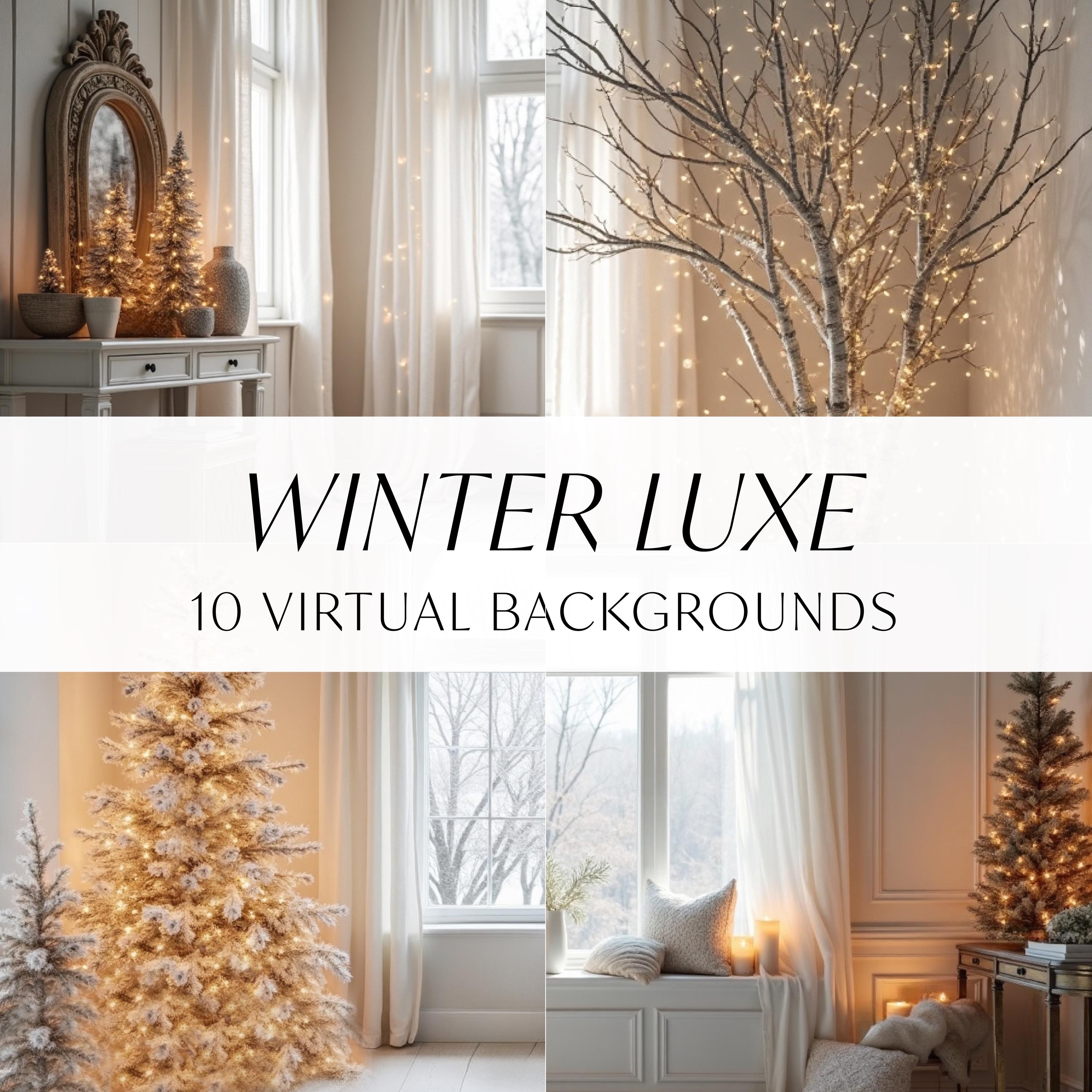 Winter Luxe Virtual Background Bundle, Holiday Pack of 10 Digital ...
