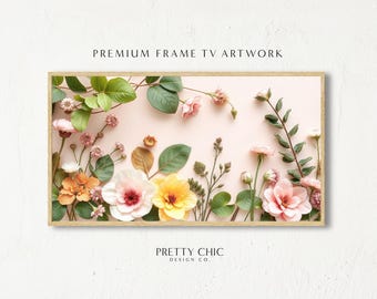 3D Cottagecore  Floral Frame TV Art, Flowers Smart Artwork, Samsung, Digital Download, Photorealism, Botanical Digital Virtual Background