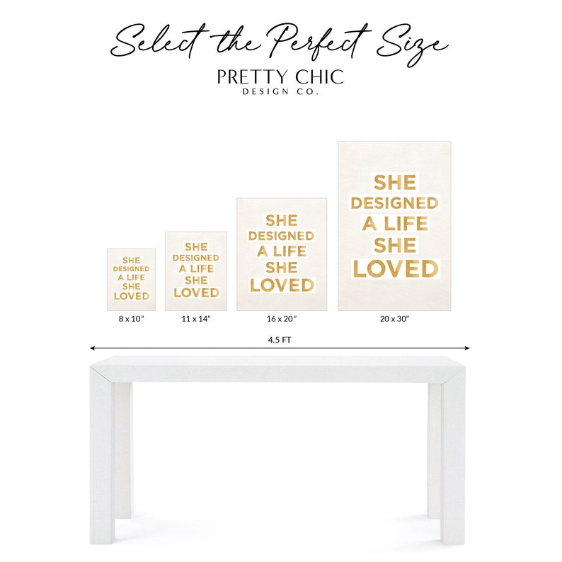 She Designed a Life She Loved Wall Art Wall Decor Art Print Quote Print Wall Art for Office Wall Art Print image 4