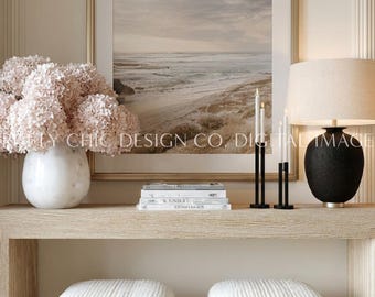 Coastal Office Virtual Background, Professional Meeting Backdrop (Digital Image)