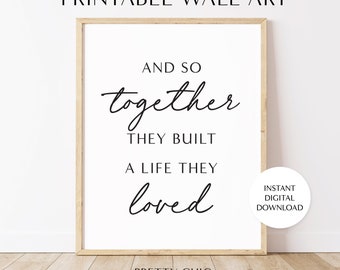 A Life They Loved. Printable Wall Art Print. Digital Print. Wall Art. Art Prints. Bedroom Wall Decor. Digital Download.