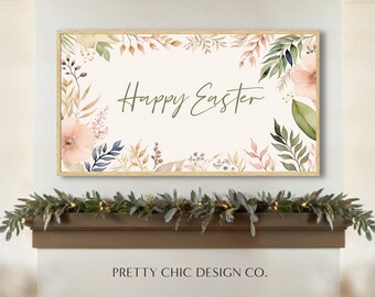 Happy Easter Frame TV Art, Smart Artwork, Samsung, Digital Download, Resurrection, He Is Risen Spring Digital Virtual Background