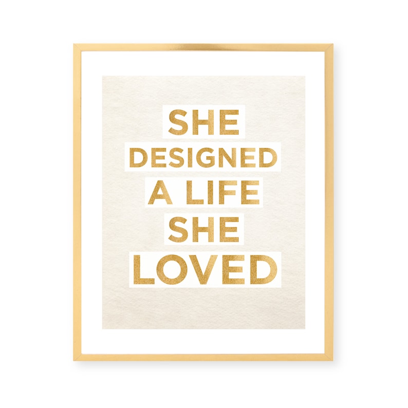 She Designed a Life She Loved Wall Art Wall Decor Art Print Quote Print Wall Art for Office Wall Art Print image 2