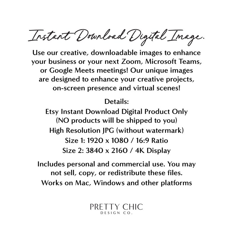 May include: Instant download digital image for use in business meetings, presentations, or virtual scenes. The image is available in two sizes: 1920 x 1080 (16:9 ratio) and 3840 x 2160 (4K display).