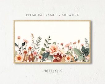 3D Floral Frame TV Art, Spring Flowers Smart Artwork, Samsung, Digital Download, Photorealism, Floral Botanical Digital Virtual Background