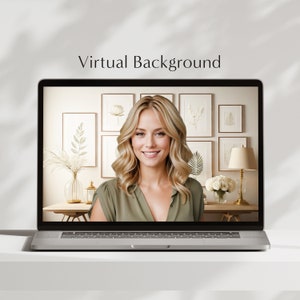 Virtual Background, Beige Desk Background for Meetings, Zoom Background, Office, Digital Image, GoogleMeets Virtual Backgrounds image 5