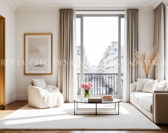 Modern City Apartment Background, Aesthetic Window for Meetings, Virtual Office, Professional Teams, Digital Image, GoogleMeets Backdrop