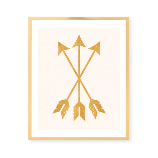 Gold Arrows | Art Print | Wall Art Print | Wall Decor | Boho Home Decor | Wall Art for Bedroom | Gold Arrows Art Print for Nursery