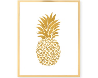 Gold Pineapple Print | Art Print | Wall Art | Office Decor | Wall Art Prints | Wall Decor for Bedroom | Gold Pineapple Art | Pineapple Decor