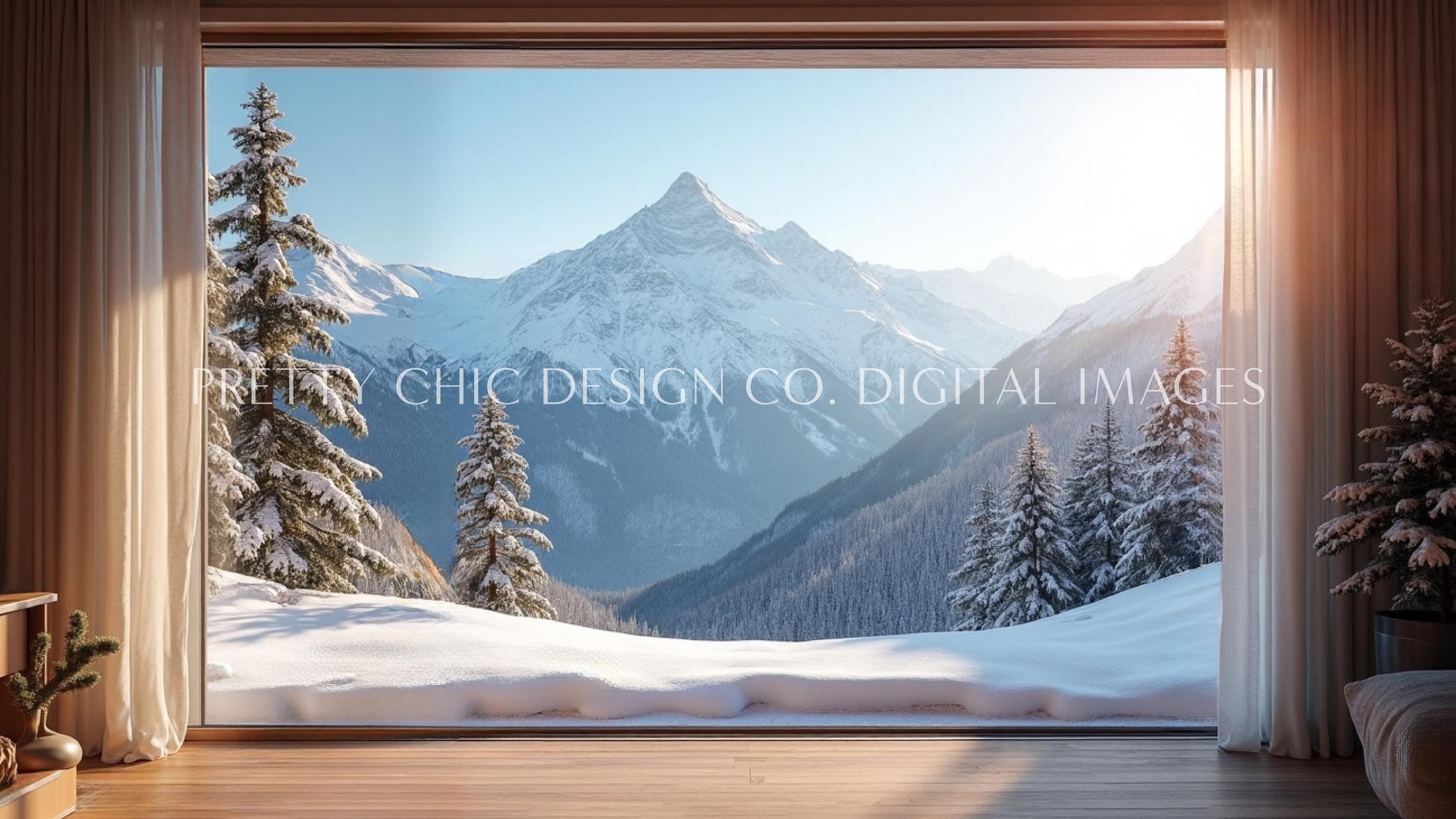 Winter Zoom Background, Snowy Landscape Backdrops for Meetings, Virtual ...