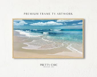 Waves Frame TV Art, Ocean Smart TV Artwork, Samsung, Digital Download, Peaceful Beach House Backdrop, Calming Digital Virtual Background