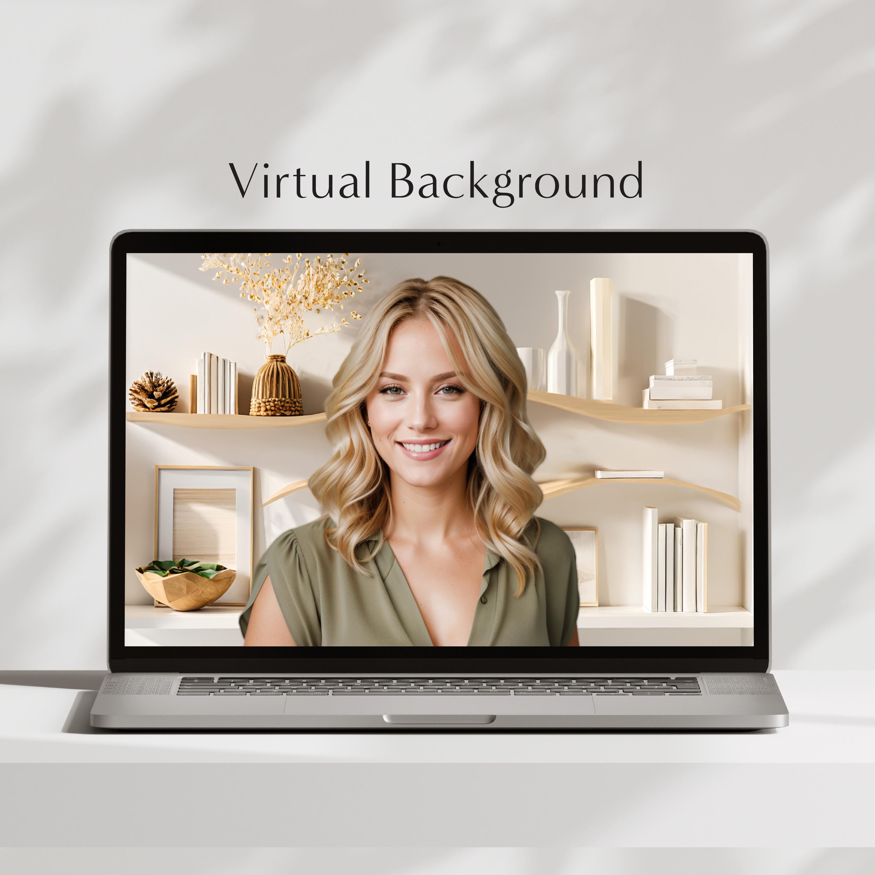 Bookshelf Background, Bookshelves Background for Meetings, Virtual ...