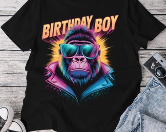Gorilla Birthday Funny Gorilla Boys Adult Girl Family Party T-shirt, Cool Gorilla Shirt, Unique Gorilla Graphic Tee, Trendy Gorilla Design