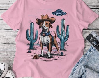Vintage Funny 90s Western Cowboy Corgi Ufo Shirt, UFO Shirt, Retro 90s Western Shirt, Cute Dog Lover Tee, Fun Gift for Pet Lovers