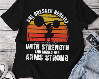 Maglietta retrò da palestra per donna con scritta "Christian Weightlifting", t-shirt da allenamento per donna, abbigliamento da palestra cristiano, maglietta motivazionale per il sollevamento pesi