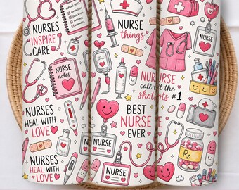 Trendy roze verpleegkundige digitaal papier, Coquette RN CNA NICU verpleegkundige patroon achtergrond, medische beker met luipaardmotief wrap sublimatieontwerp