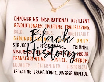 Black History Words PNG, Black History Month PNG, Sublimation Design, Women, Black Lives Matter, African American Png, Juneteenth Png