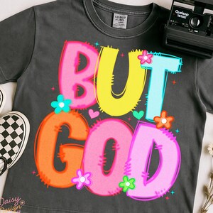 Colorful But God PNG, Christian PNG, Bible Jesus Design, God png, Faith-Based Spiritual Clipart, Western Style Art, Floral Christian Svg png
