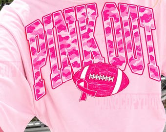 Football Pink Out PNG, Breast Cancer Awareness Football PNG, Game Day Shirt Design, We Wear Pink Png, Tackle Cancer Png, Pink Camo PNG