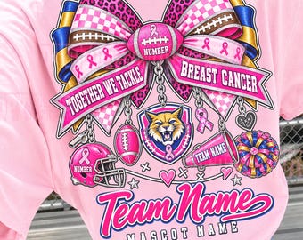 Custom Pink Out Mascot PNG, Personalized Football Team Spirit Design, Breast Cancer Awareness School Spirit Sublimation Digital Download