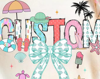 Custom Summer Name Png, Retro Summer Png, Personalized Summer, Custom Name png, Summer shirt png, Summer vibes png, your name here png