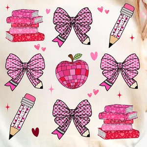 Valentines Day Coquette Bow Png, Valentine Teacher Png, Teacher Png, Valentine bow png, Valentine sublimation, digital design