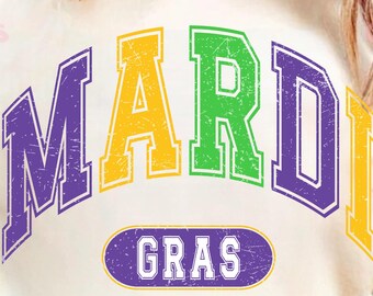 Mardi Gras Varsity Png, Mardi Gras Png, Louisiana Svg, Mardi Gras Sublimation Design, Sublimation Design, Mardi Gras Shirt png, Retro Png