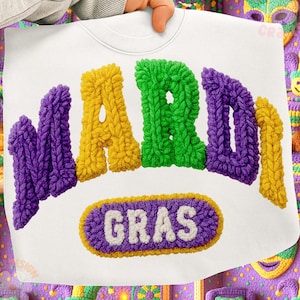 Latch Hook Mardi Gras, Mardi Gras Faux Yran Png, Mardi Gras Varsity Png, Louisiana Png, Fleur de lis Png, Mardi Gras Shirt png, Trendy Png