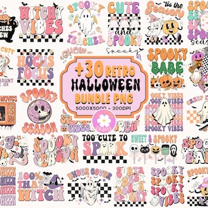 Retro Halloween Bundle | PNG Halloween MEGA Bundle, Halloween Sublimation Bundle, Horror Characters, Vintage Halloween, Halloween Decor