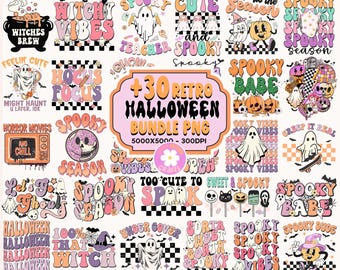 Retro Halloween Bundle | PNG Halloween MEGA Bundle, Halloween Sublimation Bundle, Horror Characters, Vintage Halloween, Halloween Decor