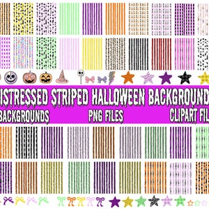 Gestreepte Halloween-leraar PNG-bundel, leraar sublimatie ontwerp, preppy Halloween leraar png, griezelig leraar shirt, trendy leraar clipart afbeelding 1