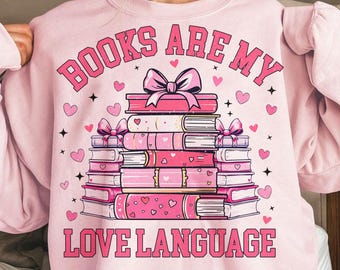 San Valentino Book Lover Png, I libri sono il mio linguaggio dell'amore Png, Bookish Png, Retro Bookworm Png, Buon San Valentino Png, Download digitale