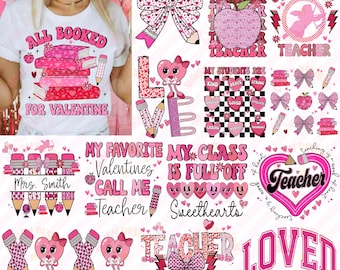 Teacher Valentine Png Bundle, Teacher Valentine png, Teacher png bundle, valentines day png, valentine teacher png, Teacher Sublimation Png