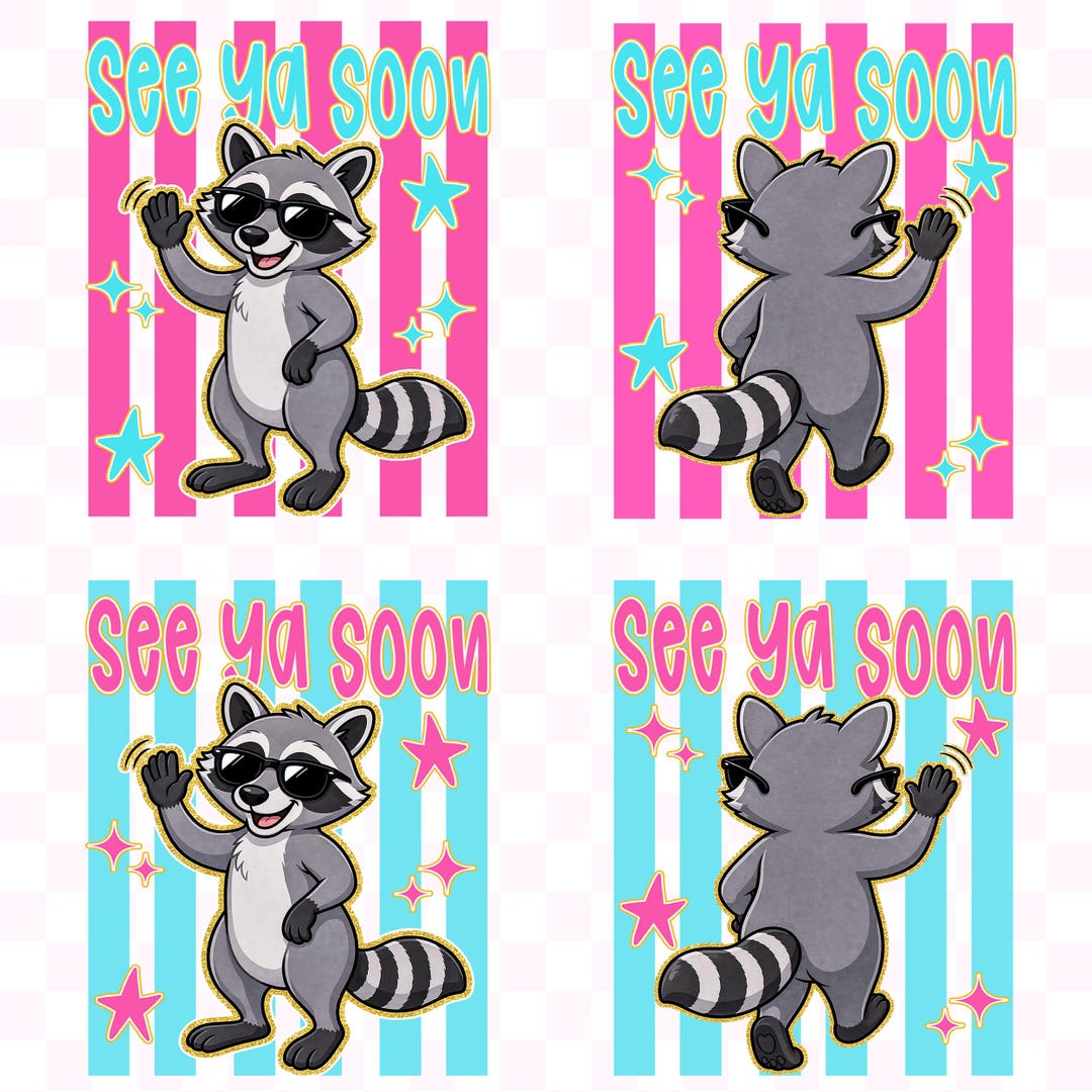 See Ya Soon Raccoon PNG, Funny Goodbye Raccoon Shirt Design, Preppy ...