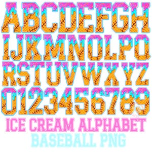 Eis am Stiel Alphabet Doodle PNG, Rosa & Blaue Varsity Buchstaben Png, tropfendes Gekritzel Png, Baseball Eis am Stiel Tropfen, Eistüte Alpha