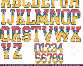 Ice Drip Baseball Alphabet Doodle PNG, Red & Navy Varsity Letters Png, Drippy Doodle Png, Baseball Ice Cream Drip Png, Ice-cream Cone Alpha