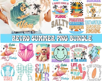 Summer PNG Bundle Preppy Beach Summer Vibes Sandy Moms Salty Soul retro Coquette Bow Coastal Floral Summer Tanned And Tipsy