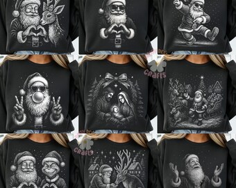 Retro Vintage Christmas Bundle Png, Retro Christmas Shirt Png, Christmas Sublimation Design, Vintage Classic Santa, Trendy Christmas Png