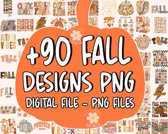 Retro Fall Mega Bundle, Fall Png Bundle, Fall Shirt Png, Pumpkin Season Png, Retro Halloween png, Cozy Season Png, Fall Sublimation Design