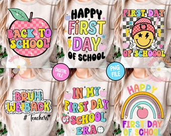 Regreso a clases retro (Png), Primer día de clases (Png), ¡Ay, volvemos! (Png), Profesor genial (Png), Profesor retro (Png), Diseño de sublimación para profesores